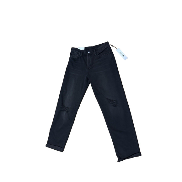 Joes Jeans $198 Black The Niki Distressed Boyfriend Cuffed Jeans Mid Rise 26 - Picture 3 of 9
